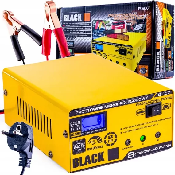 BLACK Intelligens akkumulátor töltő 12v mikroprocesszoros vezérléssel- 13507