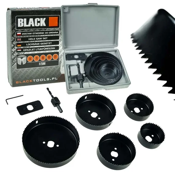 BLACK Lyukfűrész készlet, 64-127mm, 8db-os – 21001