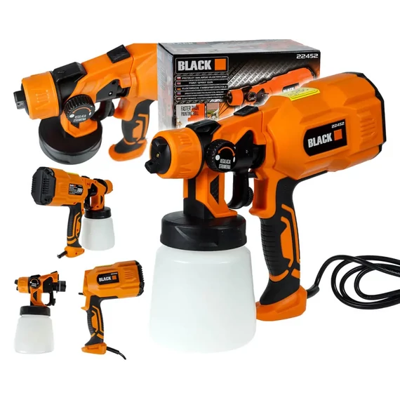 BLACK elektromos festékszóró pisztoly 600w, 800ml – 22452