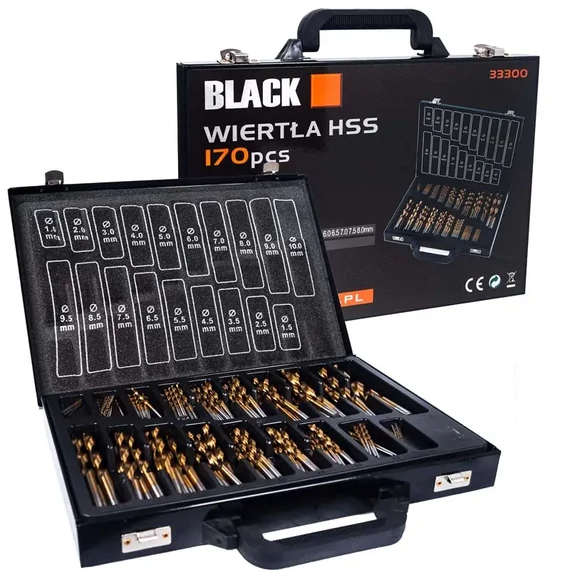 BLACK fémfúró készlet 170db-os – 33300