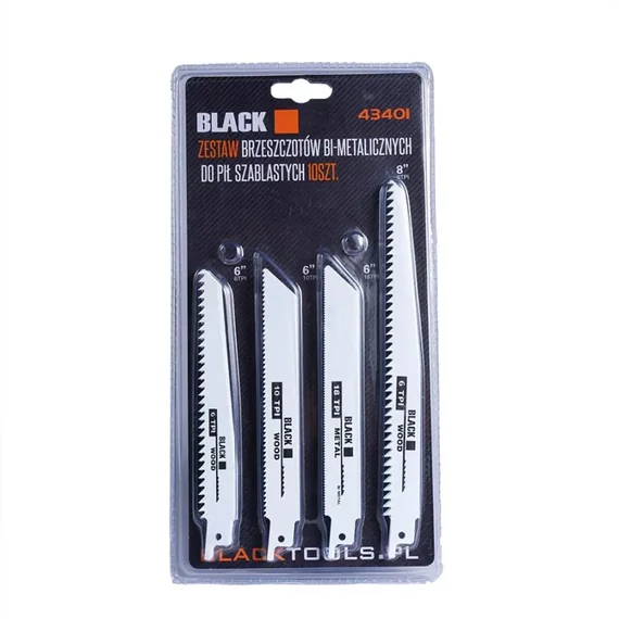 BLACK orrfűrészlap 10db-os fémhez és fához – 43401