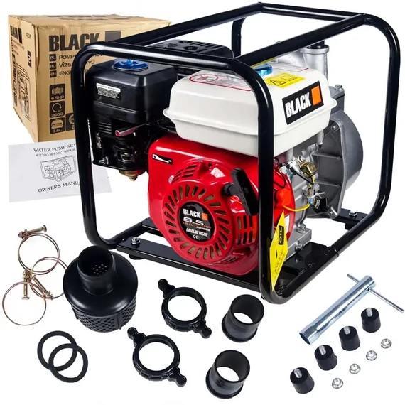 BLACK – OHV benzinmotoros szivattyú, 6,5HP, 30m2/h, 2-col – 48018