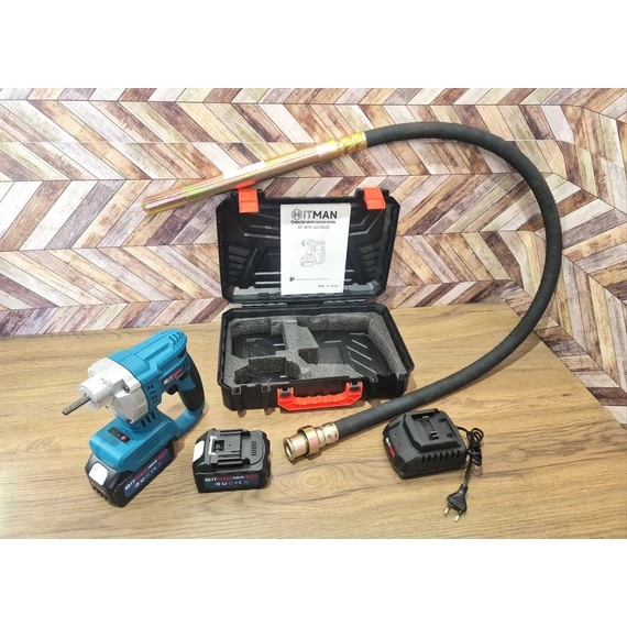 Hitman akkus betonvibrátor 1,8 méter szárral, 2 db Makita kompatibilis akkuval, HT-BTV-62180ZX