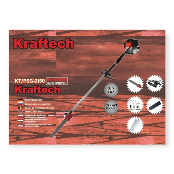 KrafTech KT/PSG-2150 Benzinmotoros Magassági Ágvágó, 3,5 lóerő teljesítménnyel