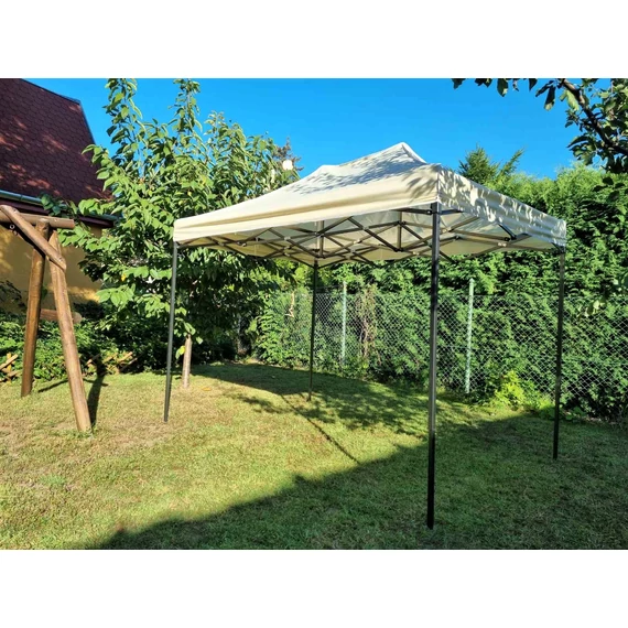 2x3 méteres sátor, erősített sörsátor, kerti pavilon bézs színű ponyvával KS-2x3-B
