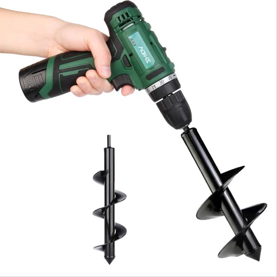 Univerzális földfúrószár - 30cm hosszú, 10cm átmérõjû fúrószár fúrógépekhez, HM-7411