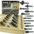 Kép 1/4 - BLACK – 12db-os felsőmaró készlet, 8mm, fa dobozban – 35000