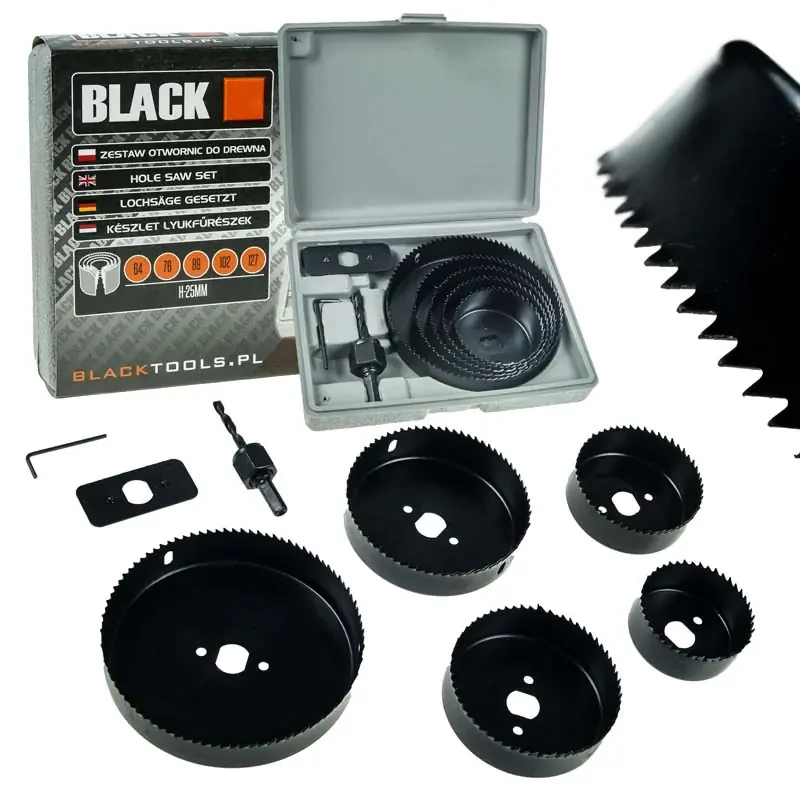 BLACK Lyukfűrész készlet, 64-127mm, 8db-os – 21001
