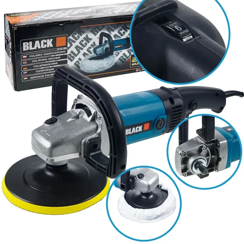 BLACK polírozó gép 2200W, fordulatszabályozóval, 180mm – 46052
