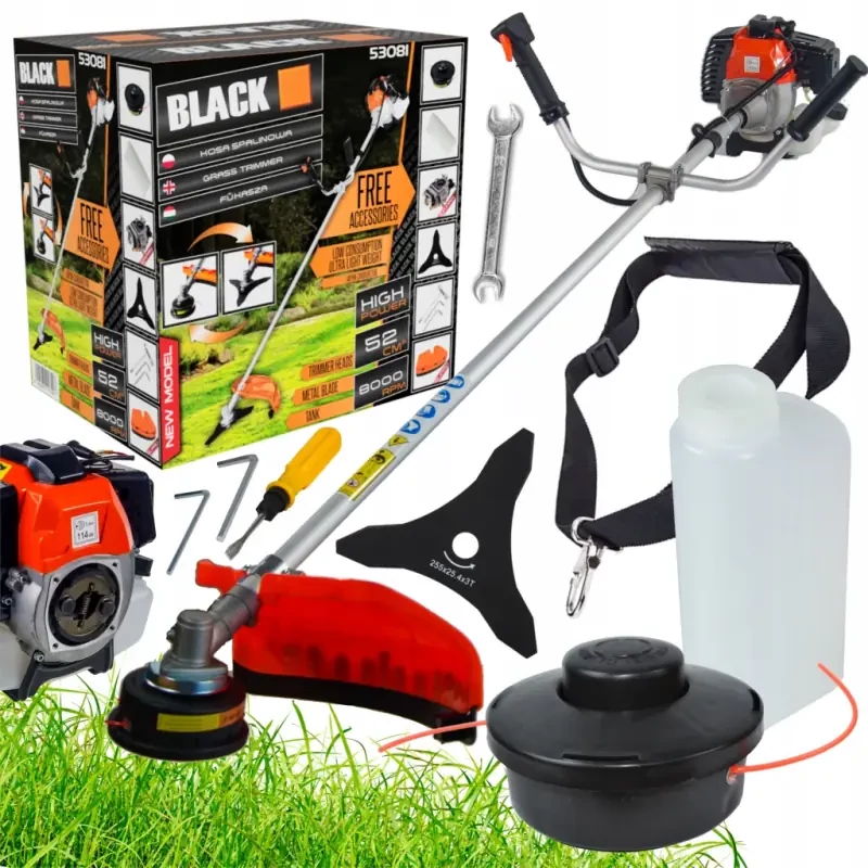 BLACK fűkasza 5.2HP szett, nélkülözhetetlen kiegészítőkkel – 53081