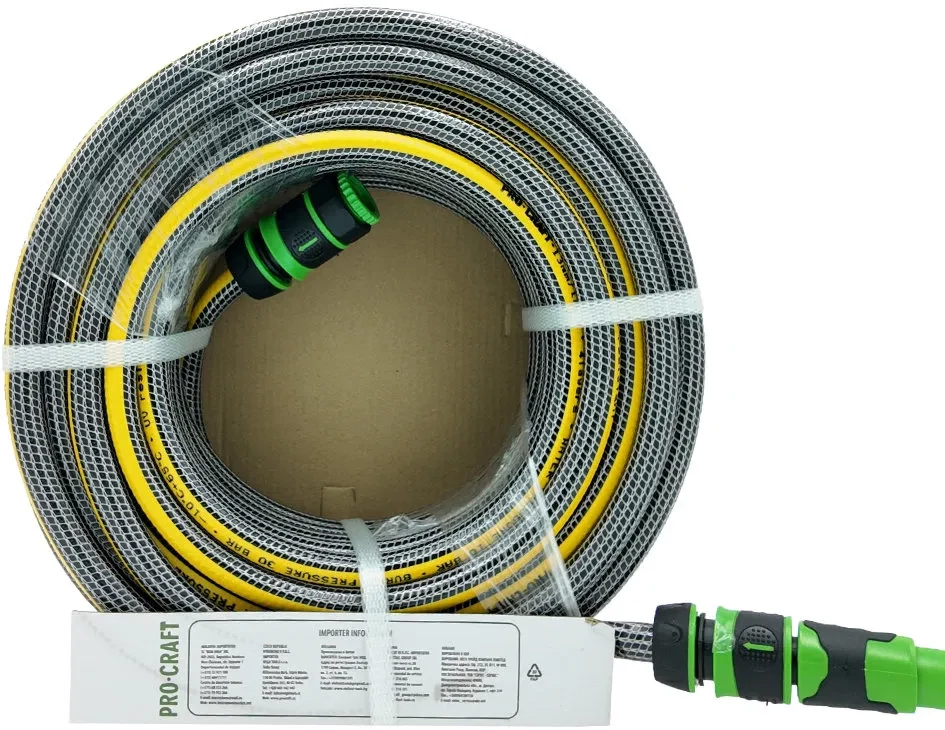 Csavarosdásmentes 4 rétegű kerti tömlő, locsolótömlő, slag, 25m 1/2