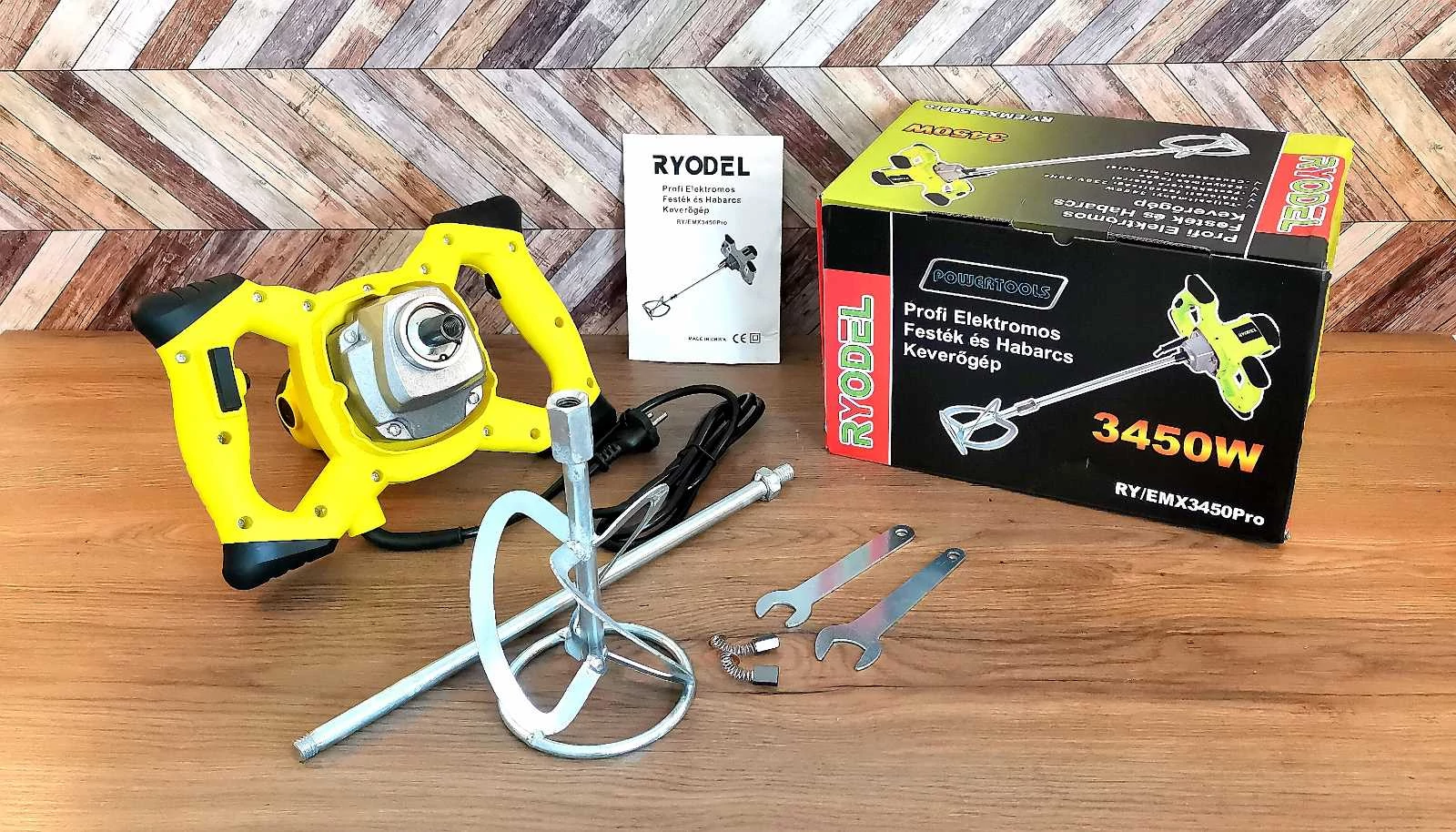 Ryodel keverőgép, habarcskeverő, festékkeverő gép 3450 W RY-EMX3450PRO
