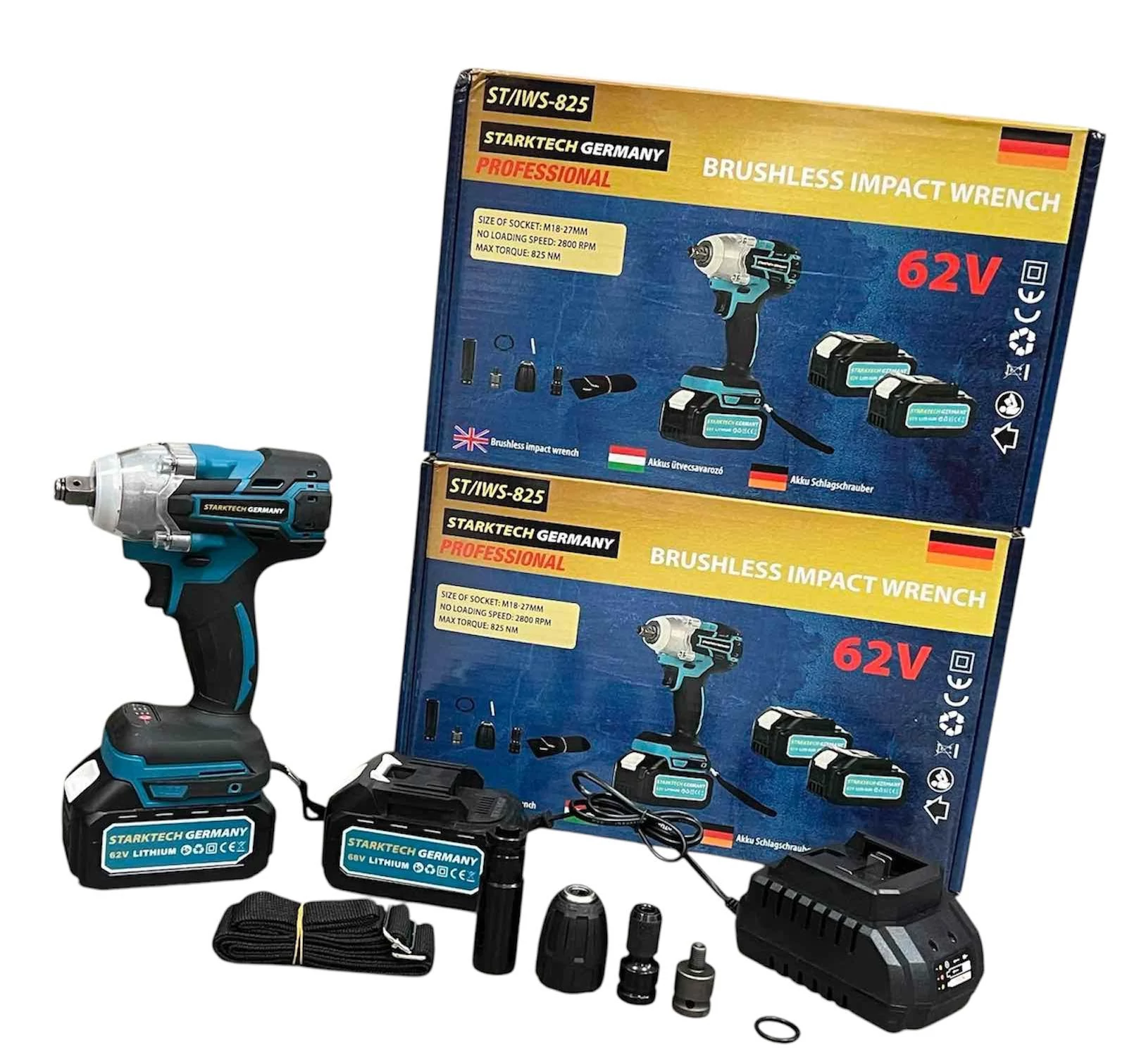 Starktech Germany Akkus ütvecsavarozó, bitfejes kerékkulcs - ST/IWS-825