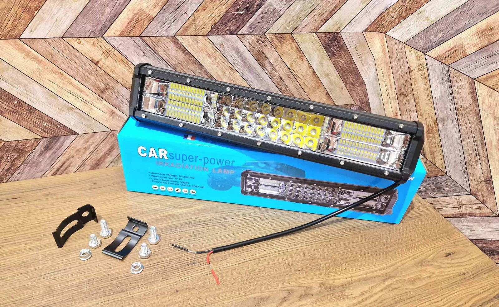 Terepjáró LED reflektor, autós fényhíd 8x37cm, BAR-375