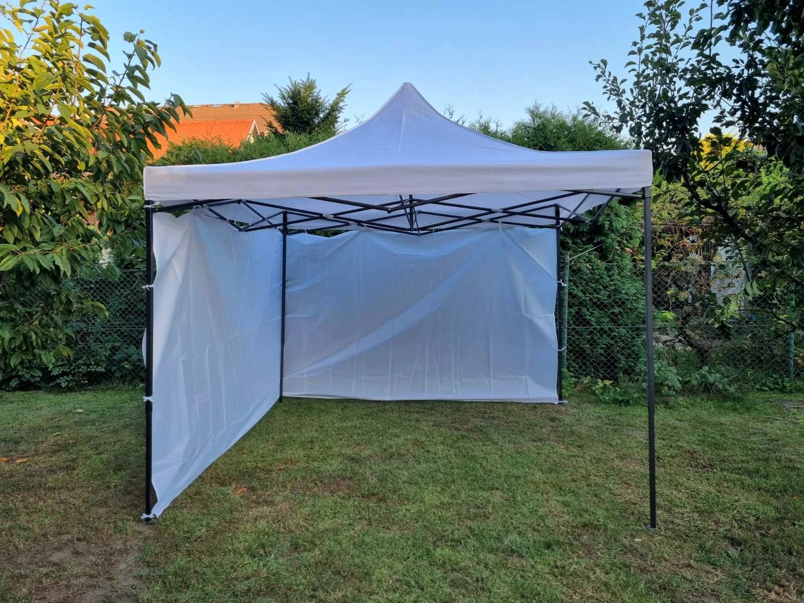 6 méteres oldalfal kerti sátorhoz, pavilonhoz, sörsátorhoz, fehér színben OF-6M-F