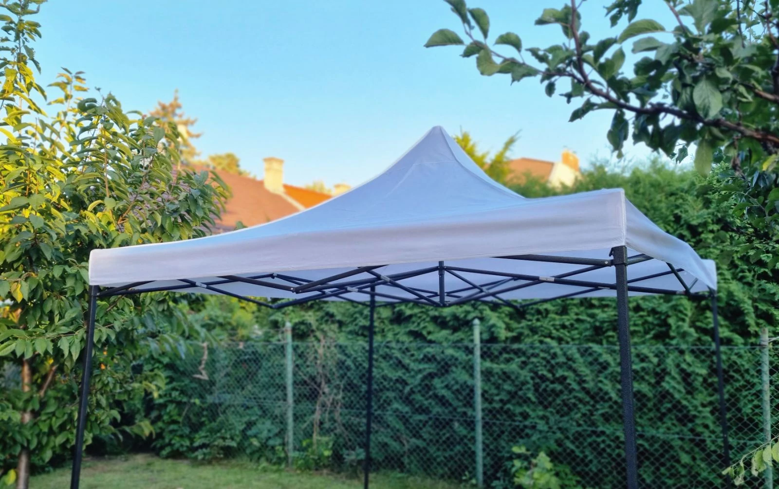 Ponyva 3x3 méteres, fehér színben kerti sátorhoz, pavilonhoz, sörsátorhoz, 3x3 m sátor ponyva KSP-3x3-F