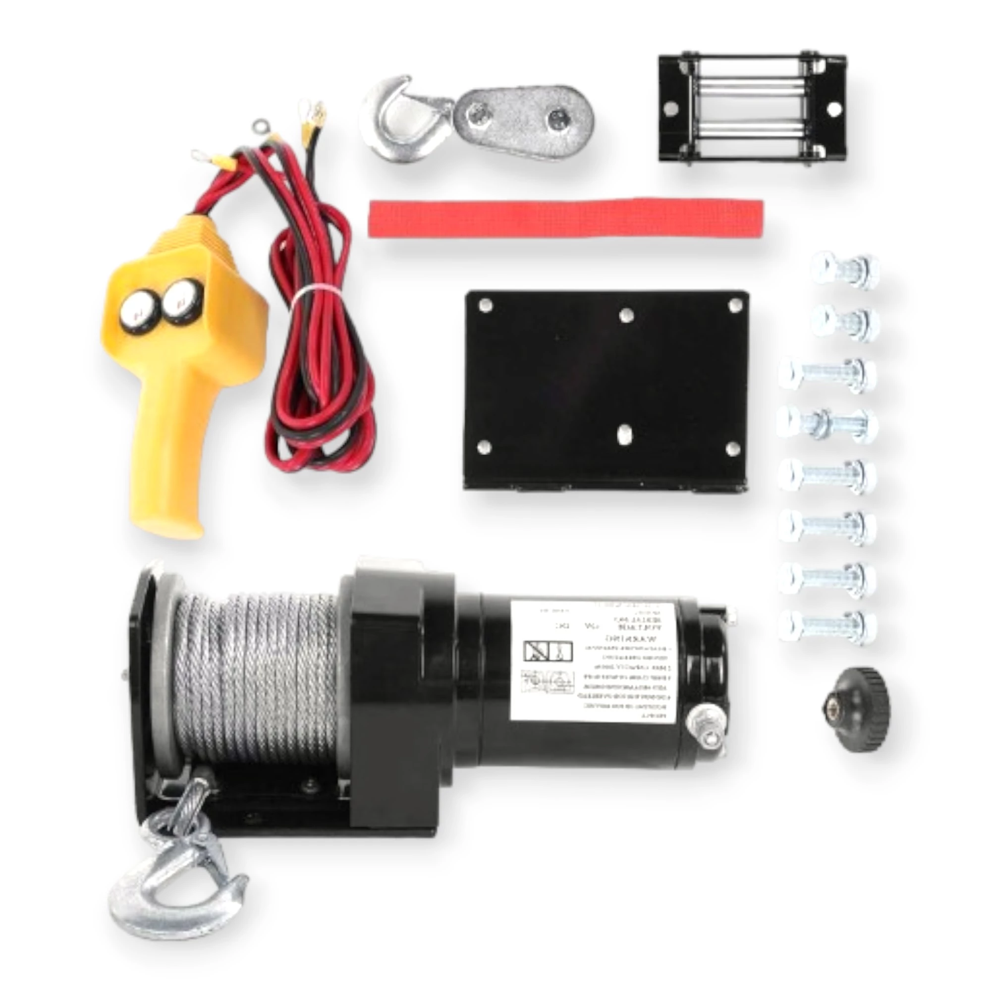 Minőségi 12V/24V elektromos csörlő 1360 kg-os teherbírás, 10m/5mm acélsodrony, duplázó csiga, HA-2254