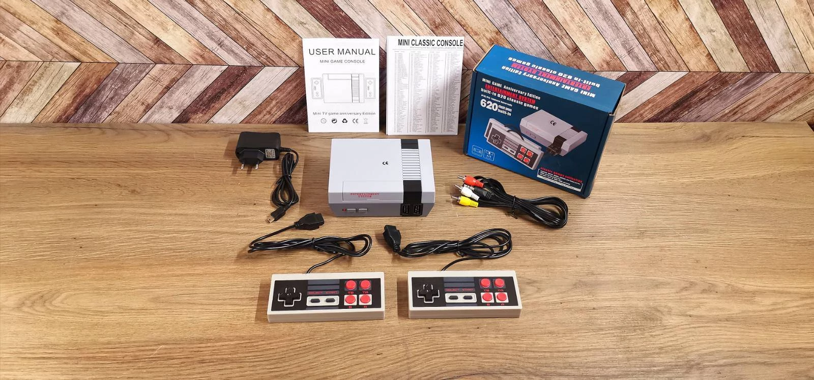 Retro nintendo, videojáték konzol 620 retro játékkal, 2 joystick -kal, N-620